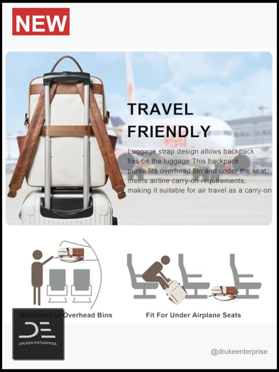 Leather Laptop Backpack 15.6 Inch Travel Backpack Large Capacity Daypack main image 5